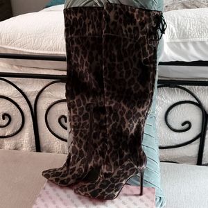 GUESS Leopard Over the Knee Boots
